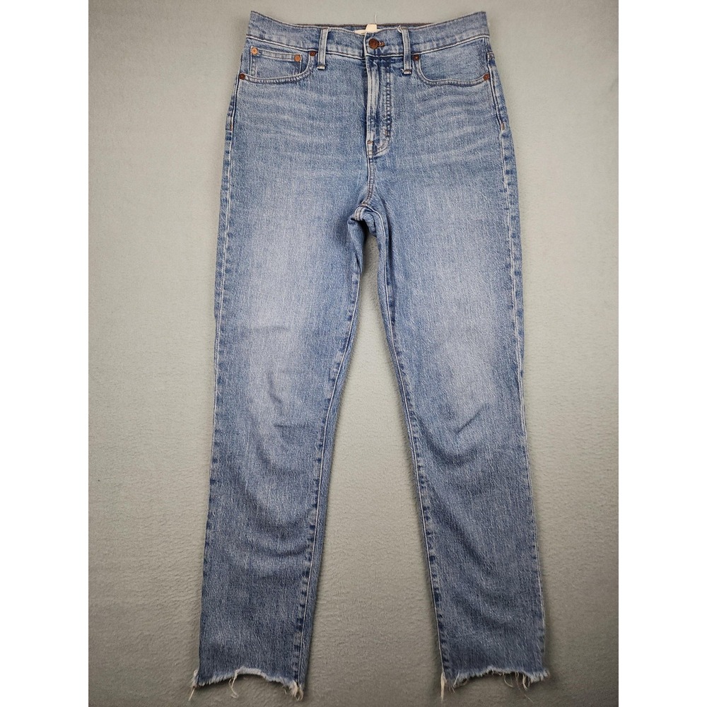 Madewell The Perfect Vintage Jeans Womens 29T Blue High Rise Raw Hem Denim